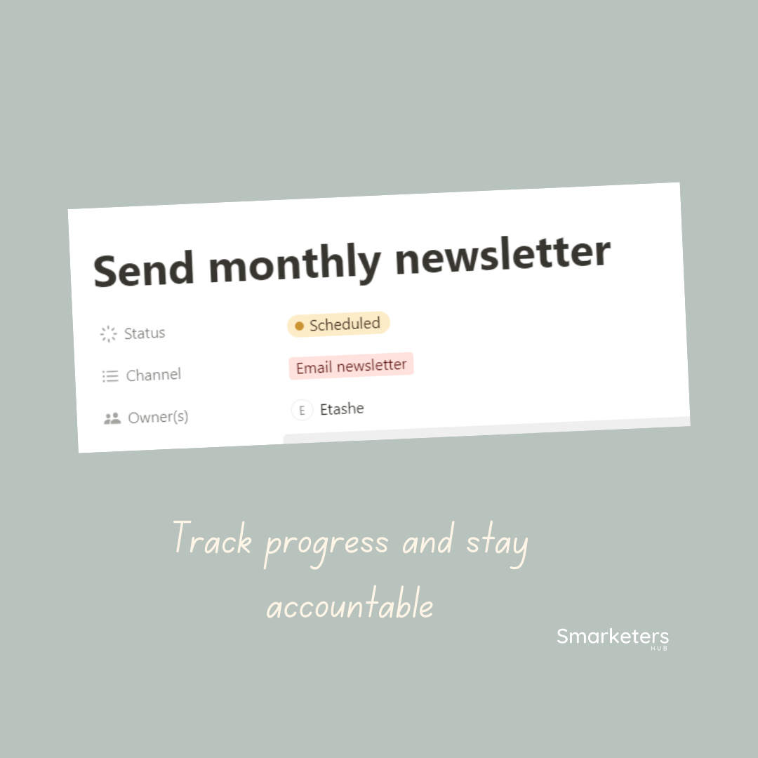 Content calendar template
