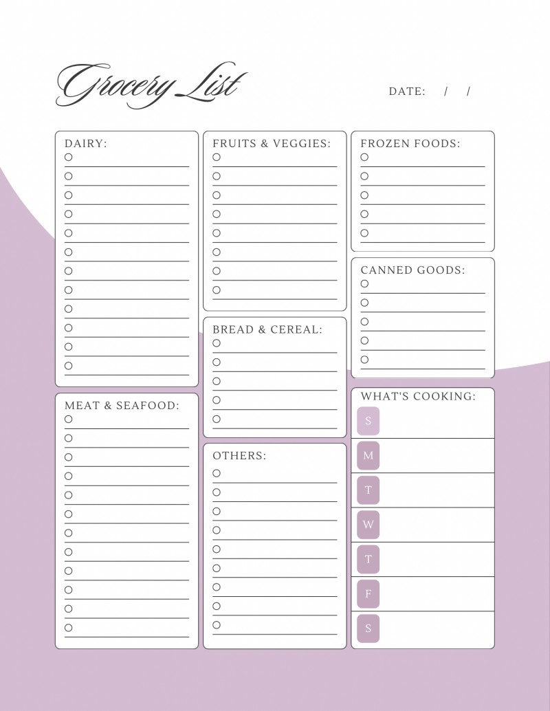 2025 Grocery List Planner