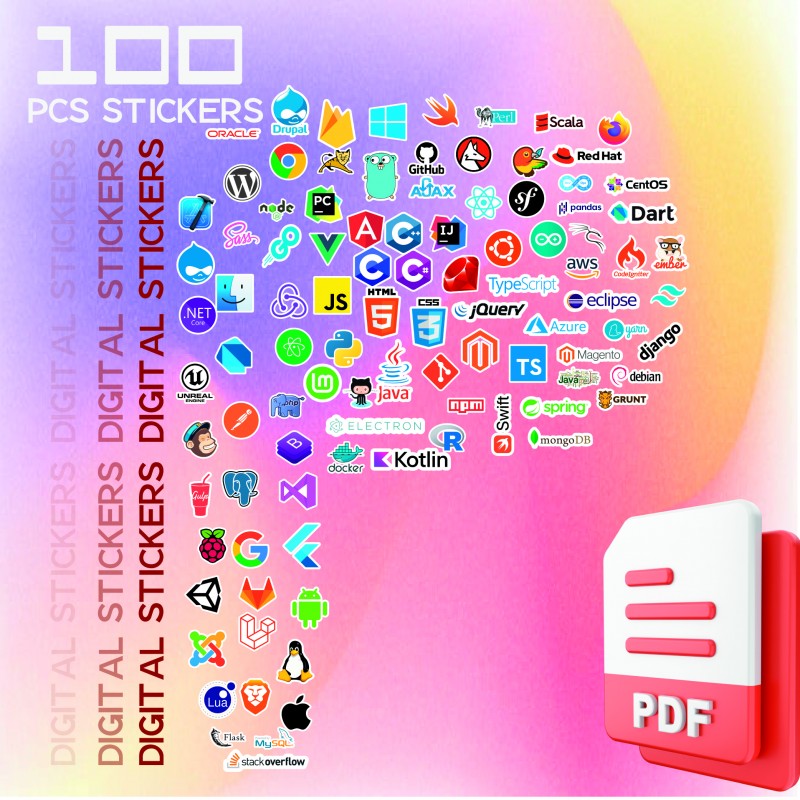 Buy 100 Pcs of Programming Sticker Pack, Coding Stickers, Software ...