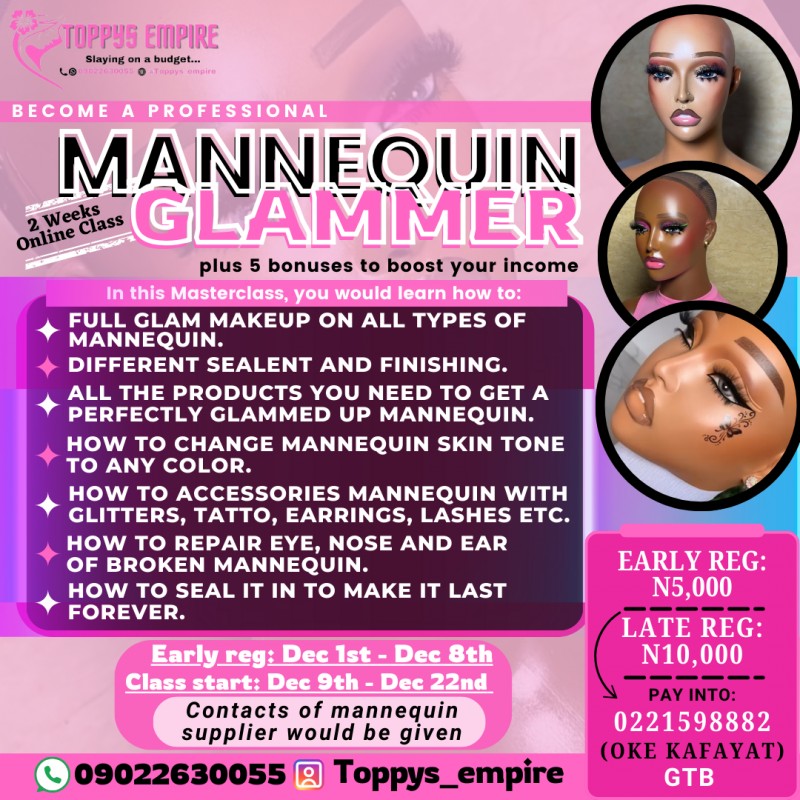 Buy online mannequin glam class by toppys empire on selar