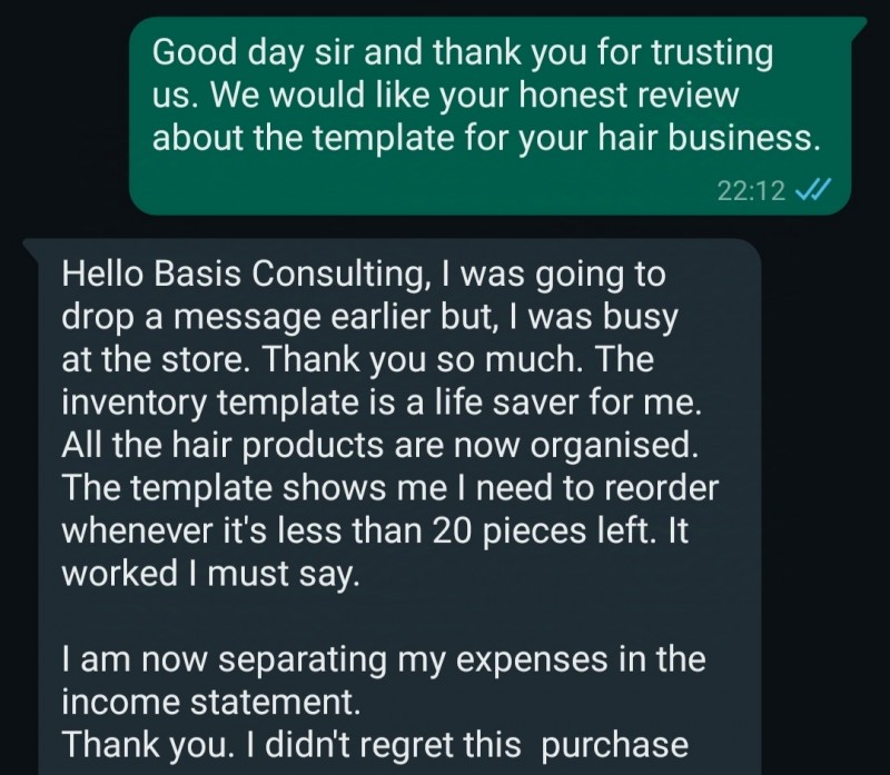 Customer review 1
