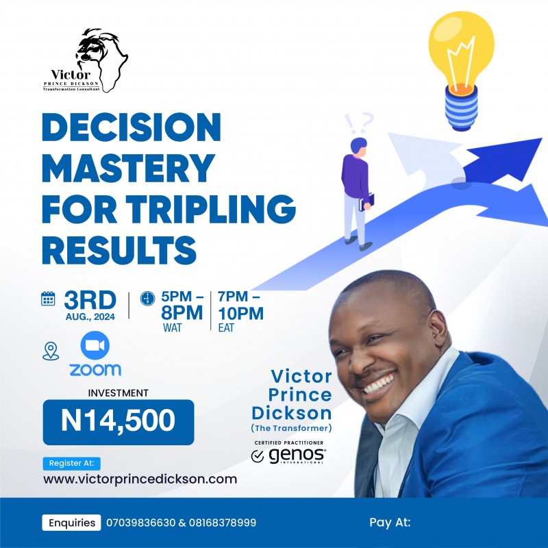 Decision Mastery for Tripling Results (Webinar)