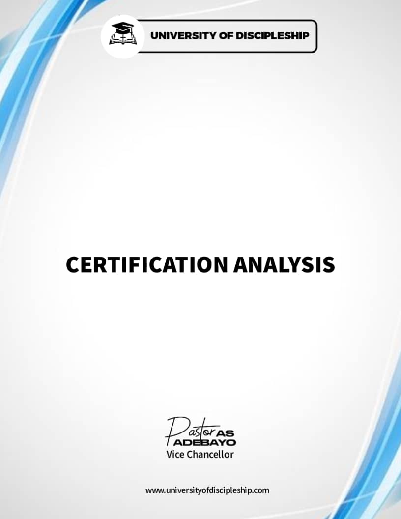 Get Certification ANALYSIS by UD OFFICIAL LIBRARY on Selar