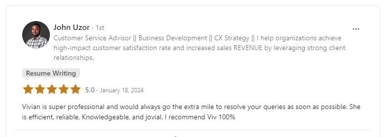 Customer review 1
