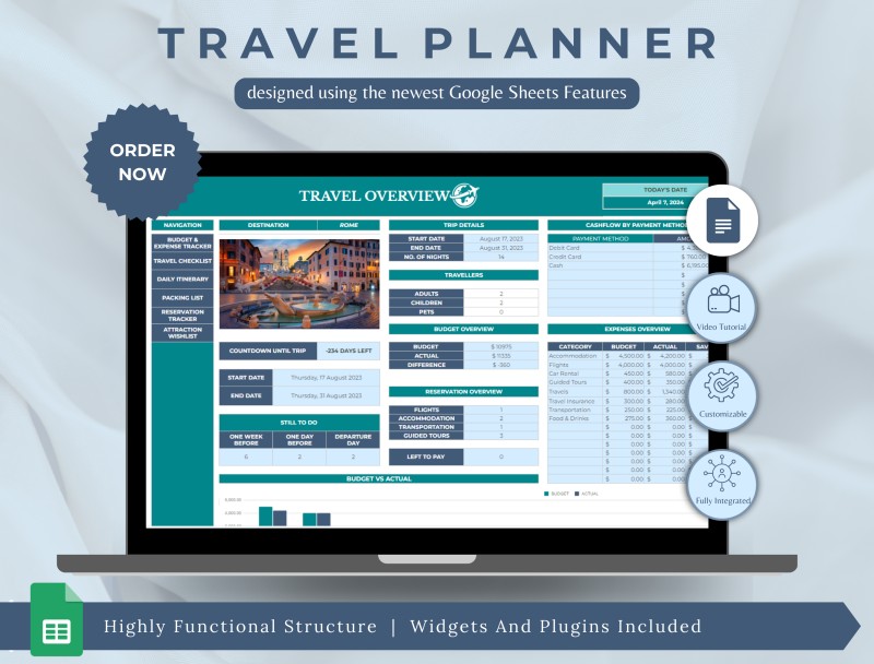 Ultimate Travel Planner Google Sheets Template