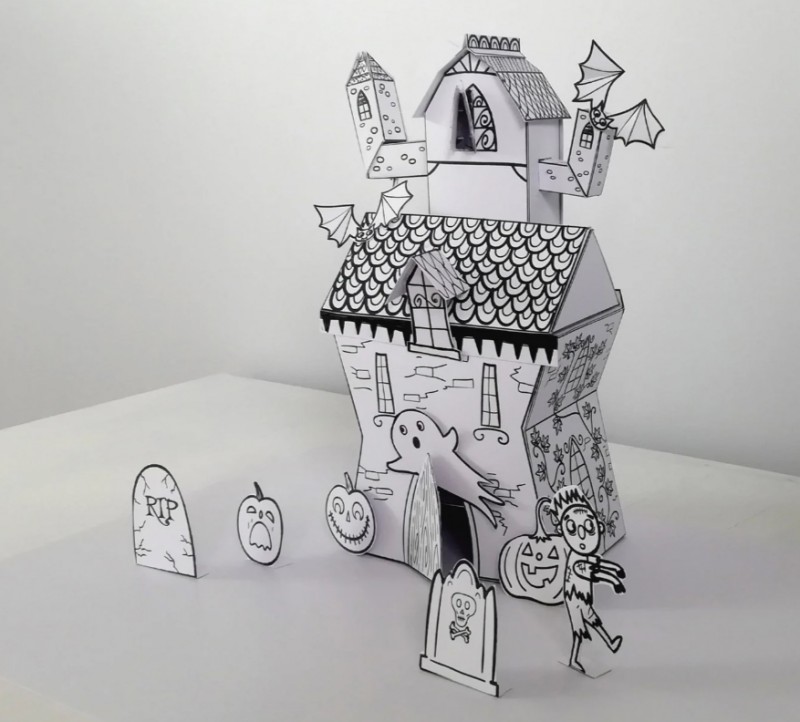 Haunted House paper craft activity