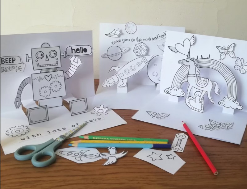 Make your own pop up cards, printables