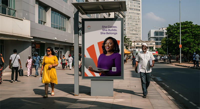 Bus Stop Vertical Billboard Mockup