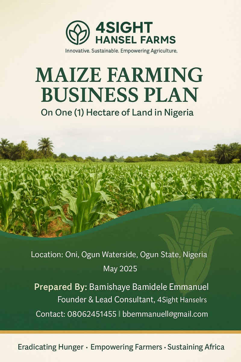 MAIZE FARMING BUSINESS PLAN