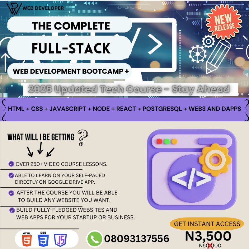 Buy Complete Website Development Course by Web developer on Selar