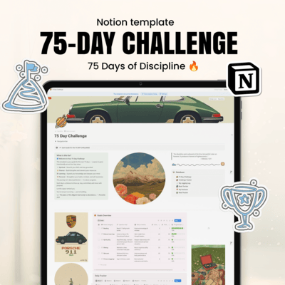 Notion 75 day challenge Tracker Template