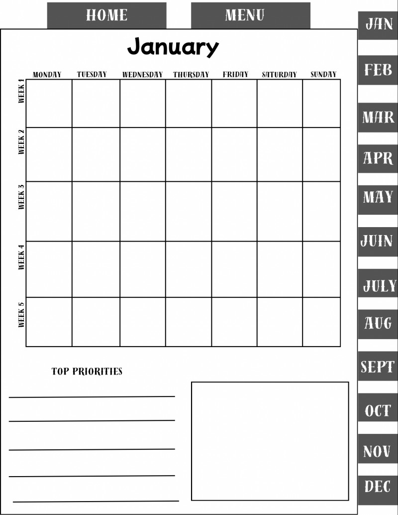 Editable Monthly Planner – Digital Download