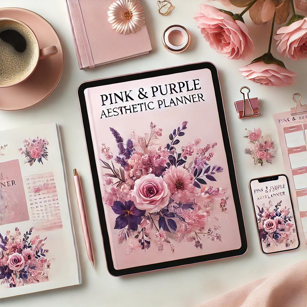 Pink & Purple Floral Aesthetic Planner – Digital Download 🌸✨