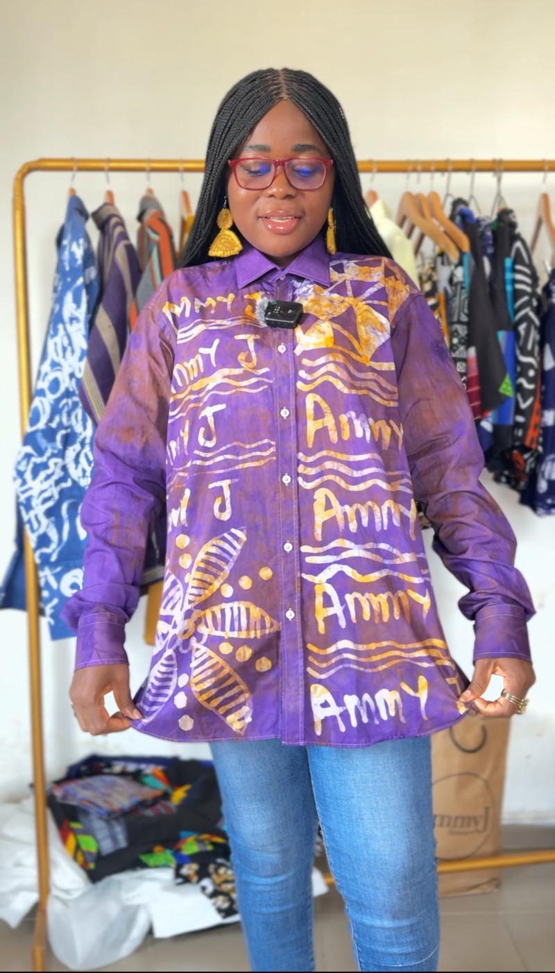 Hand-painted adire shirt (unisex)