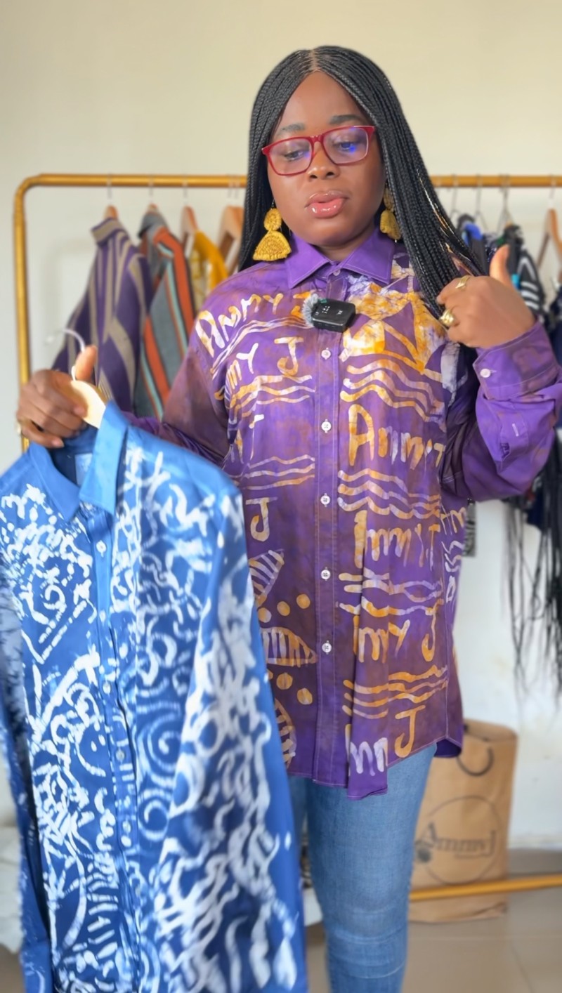Hand-painted adire shirt (unisex)