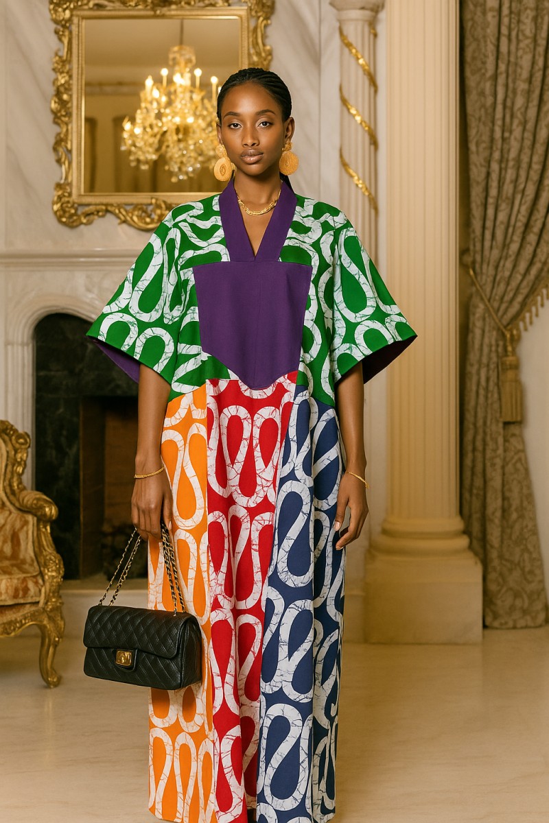 Vally Adire Aso Oke Kaftan