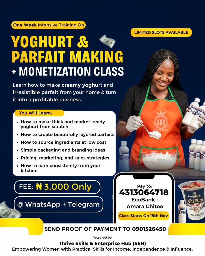 Yoghurt and Parfait Making + Mónetization Class