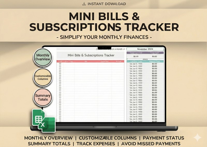 Mini Bills & Subscriptions Tracker