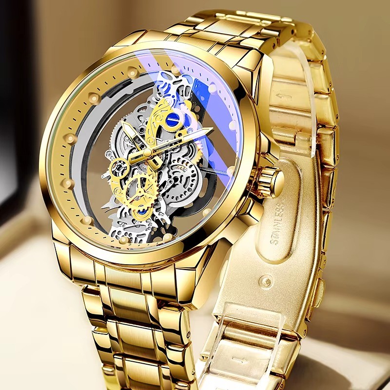 Skeleton analog watch