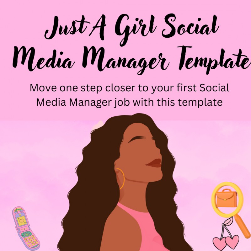 JUST A GIRL SOCIAL MEDIA MANAGER PORTFOLIO TEMPLATE