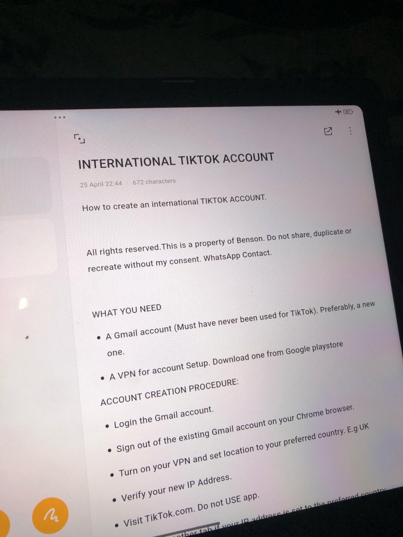 International (MONETISED) TikTok Account Creation