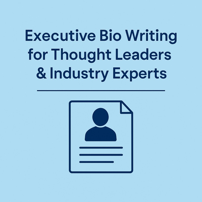 Executive Bio for Thought Leaders & Industry Experts