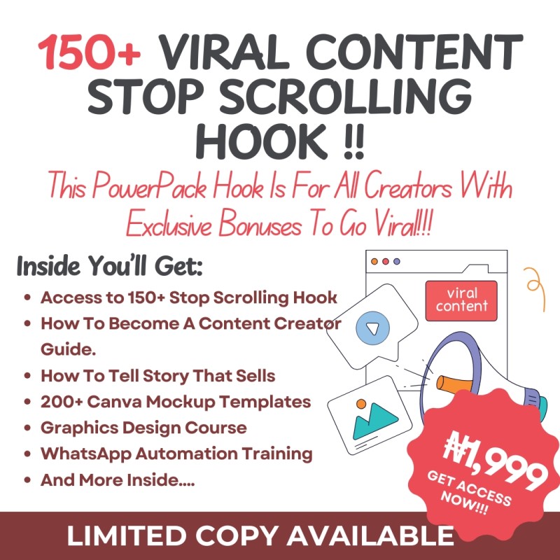 150+ VIRAL CONTENT STOP SCROLLING HOOK + BONUSES