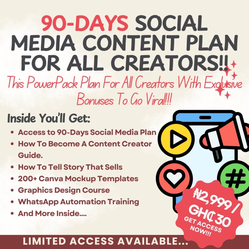 90-Days Social Media Content Plan For All Creators + Bonuses