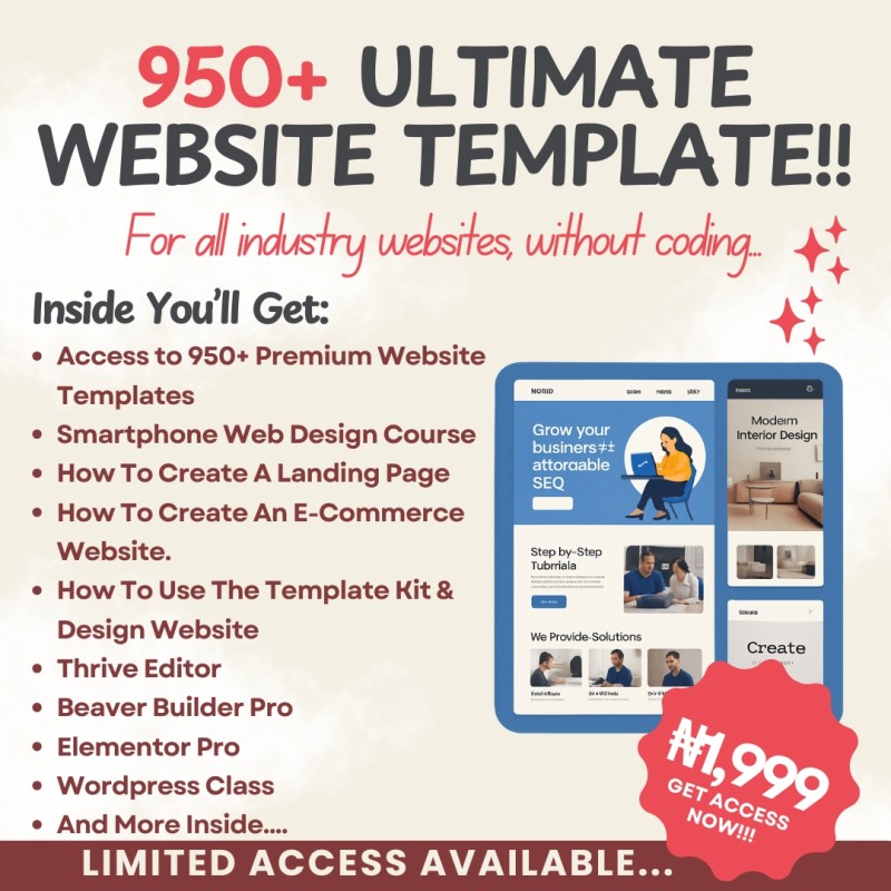 950+ Ultimate Website Templates + Bonuses