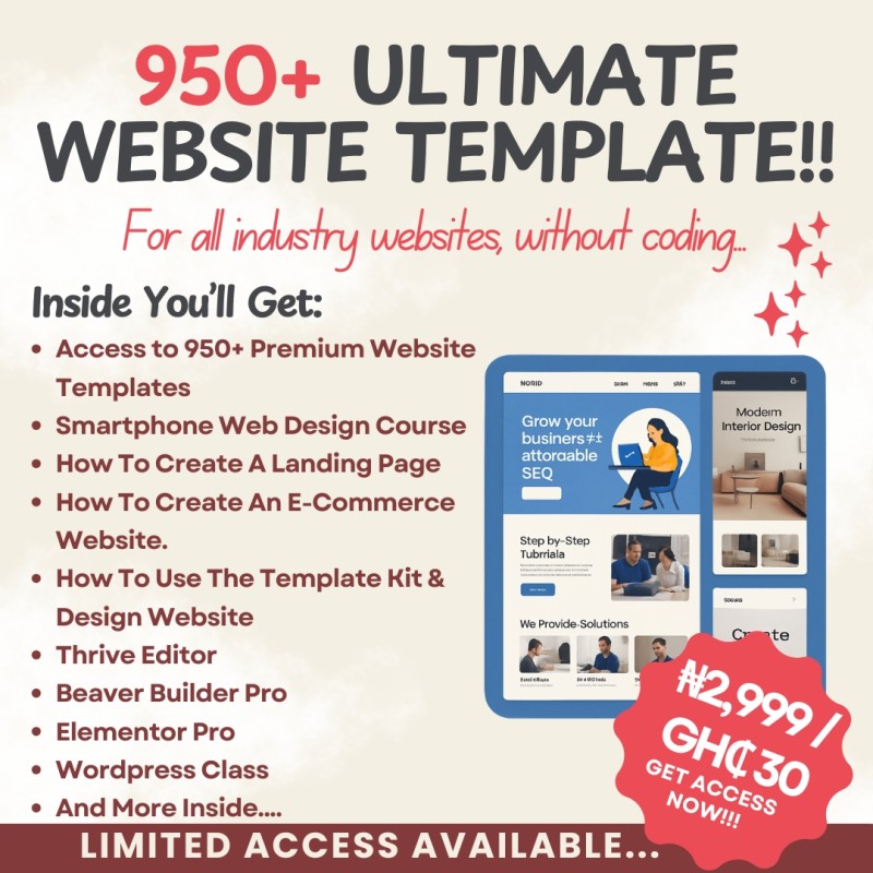 950+ Ultimate Website Templates + Bonuses
