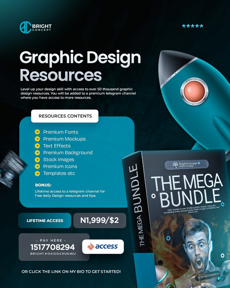 Buy MEGA BUNDLE (All my Graphic Design Resources) by Bright ...
