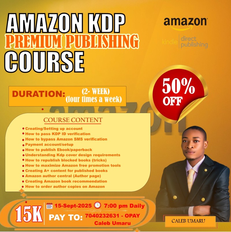 Buy AMAZON KDP PREMIUM PUBLISHING COURSE by Caleb Umaru on Selar