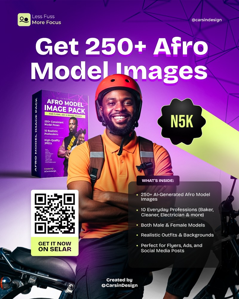 Afro Model Image Pack — For Flyers, Ads & Socials