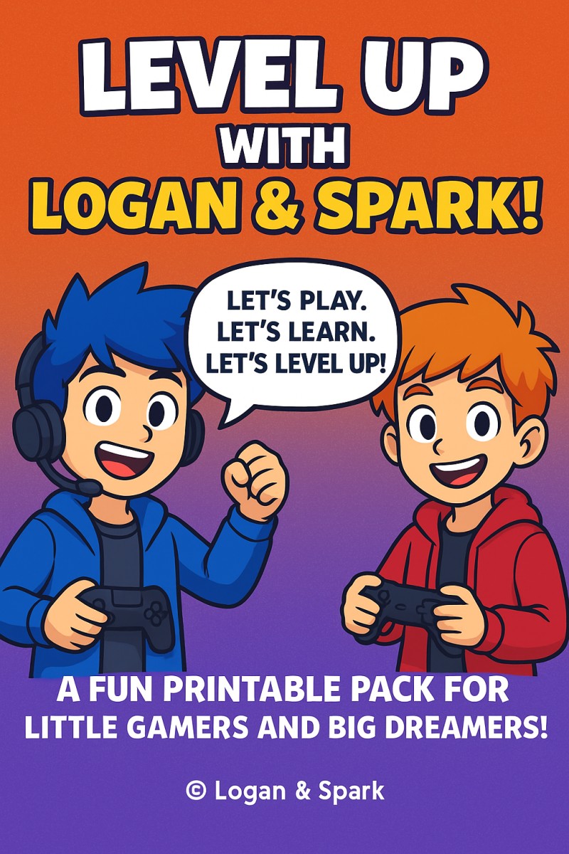 Level Up with Logan & Spark Colouring Book