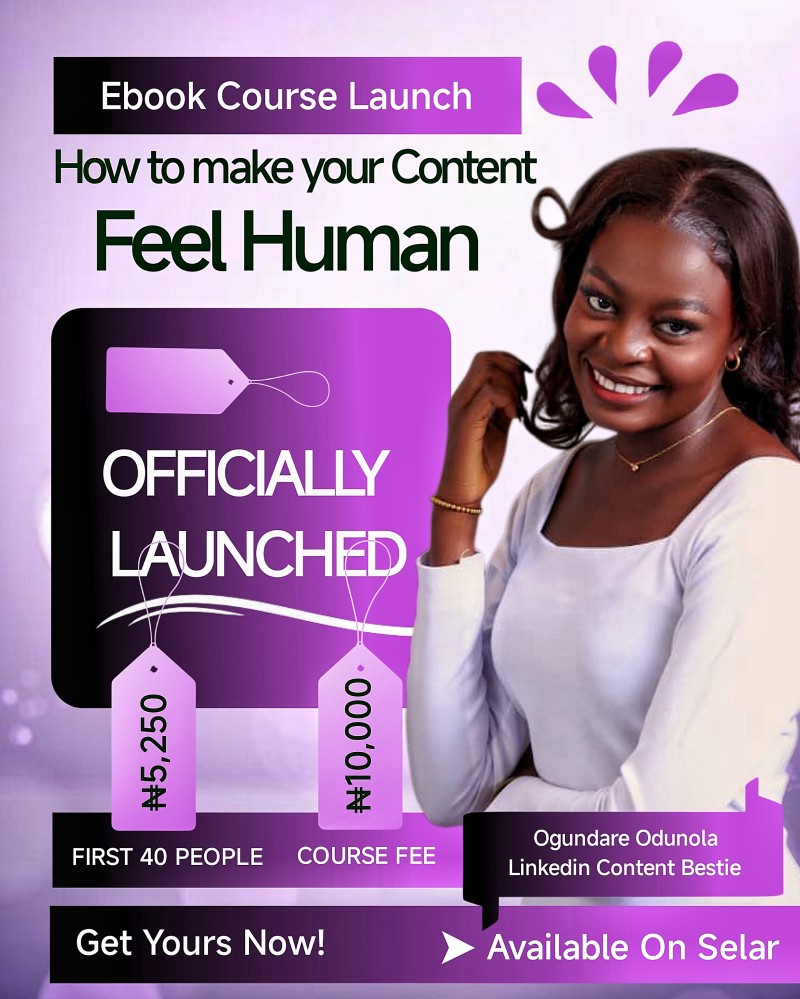 Buy HOW TO MAKE YOUR CONTENT FEEL HUMAN by Mercy Cristina on Selar