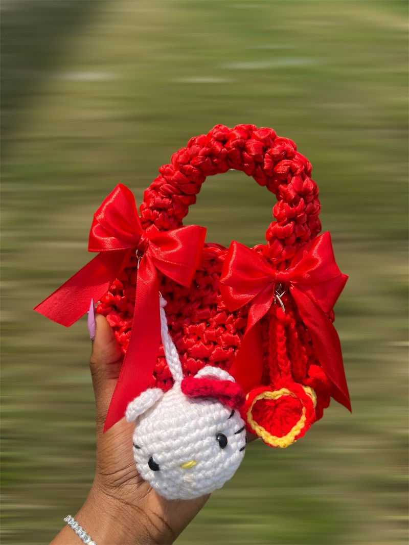 Satin Ribbion Bag  (hello kitty version)