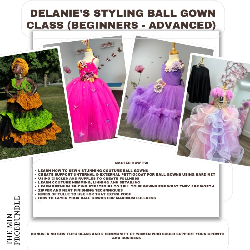 MINI BUNDLE 1: Pro Ball Dress Making Online Class  Use:  Beginner Princess Dress Academy™ Learn to Create Beautiful Princess Dresses from Scratch. A beginner-friendly online program designed to help you confidently sew beautiful princess dresses, even if 