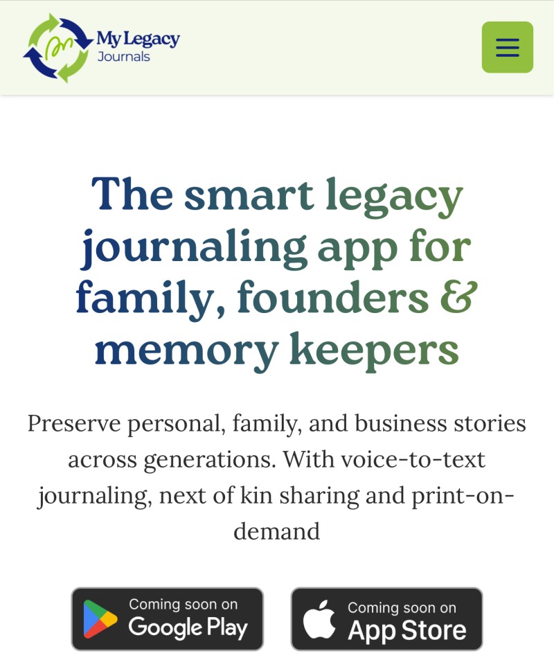 Join the movement; Preorder "My Legacy Journals" - The Worlds 1st Digital Journalling App