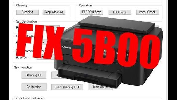 Canon Pixma TS700 series/TS701, TS702, Ts703, 704, TS705 Adjustment Program (Service Tool) for Ink Absorber Full Reseter for ERROR 5B00, 1700, 5B02