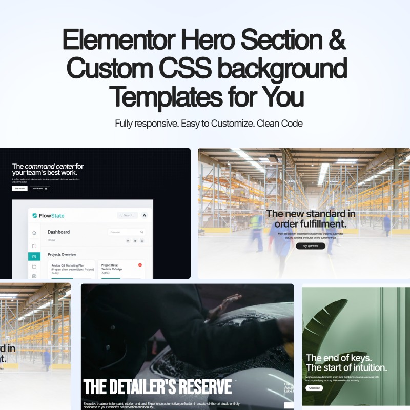 Hero Kit Pro: 5 Elementor Templates & 14 Custom Backgrounds