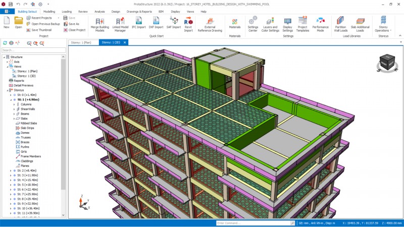 Complete Course: 16 Storey Building Analysis and Design With Roof Top Swimming Pool