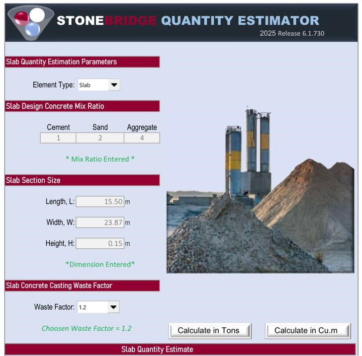 STONEBRIDGE QUANTITY ESTIMATOR - 2025 - Release 6.1.730