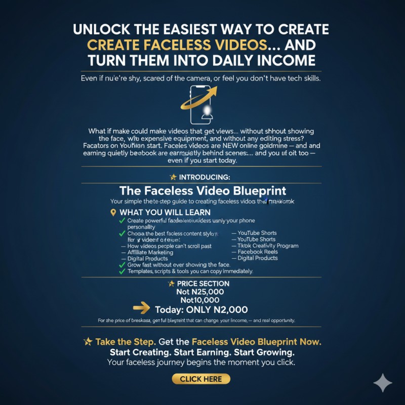 Unlock the Easiest Way to Create Faceless Videos… and Turn Them Into Daily Income