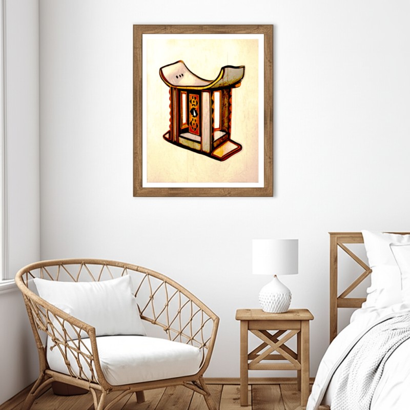Luxury Wall Art Akan Chief Stool – Digital Download
