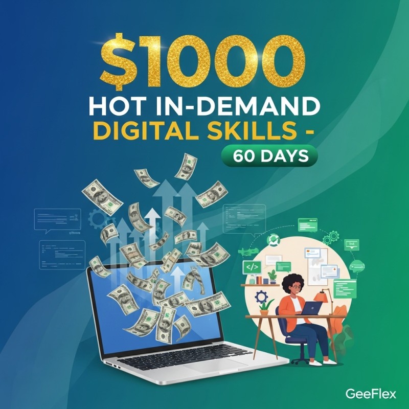 $1000 HOT IN DEMAND DIGITAL SKILLS YOU CAN LEARN IN 60DAYS : Your Ticket to Financial Freedom