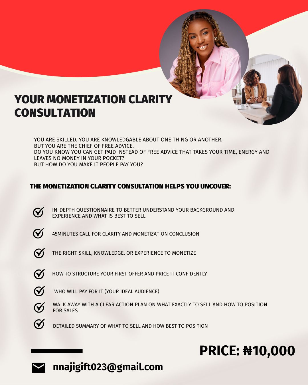 Monetization Clarity Consultation – Get Clear on What to Sell & How to Start