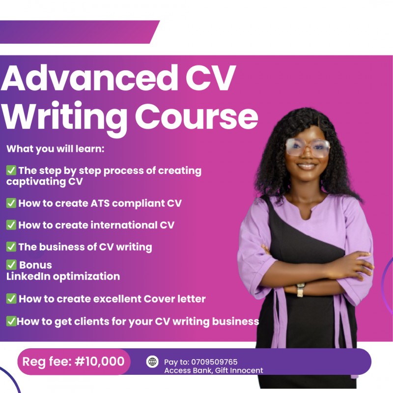 Buy Advanced CV Writing Course by Gift Innocent on Selar