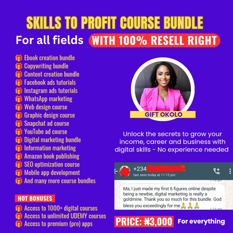 Buy 1000+ Digital Skills to Profit Bundle by Vingift Global Hub (Skills ...