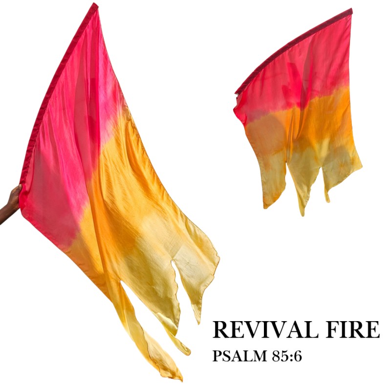 Revival Fire Flexible Rod Silk Flag (Frayed Edges)