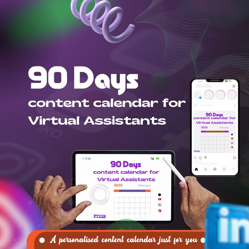 90-DAYS CONTENT CALENDAR TEMPLATE